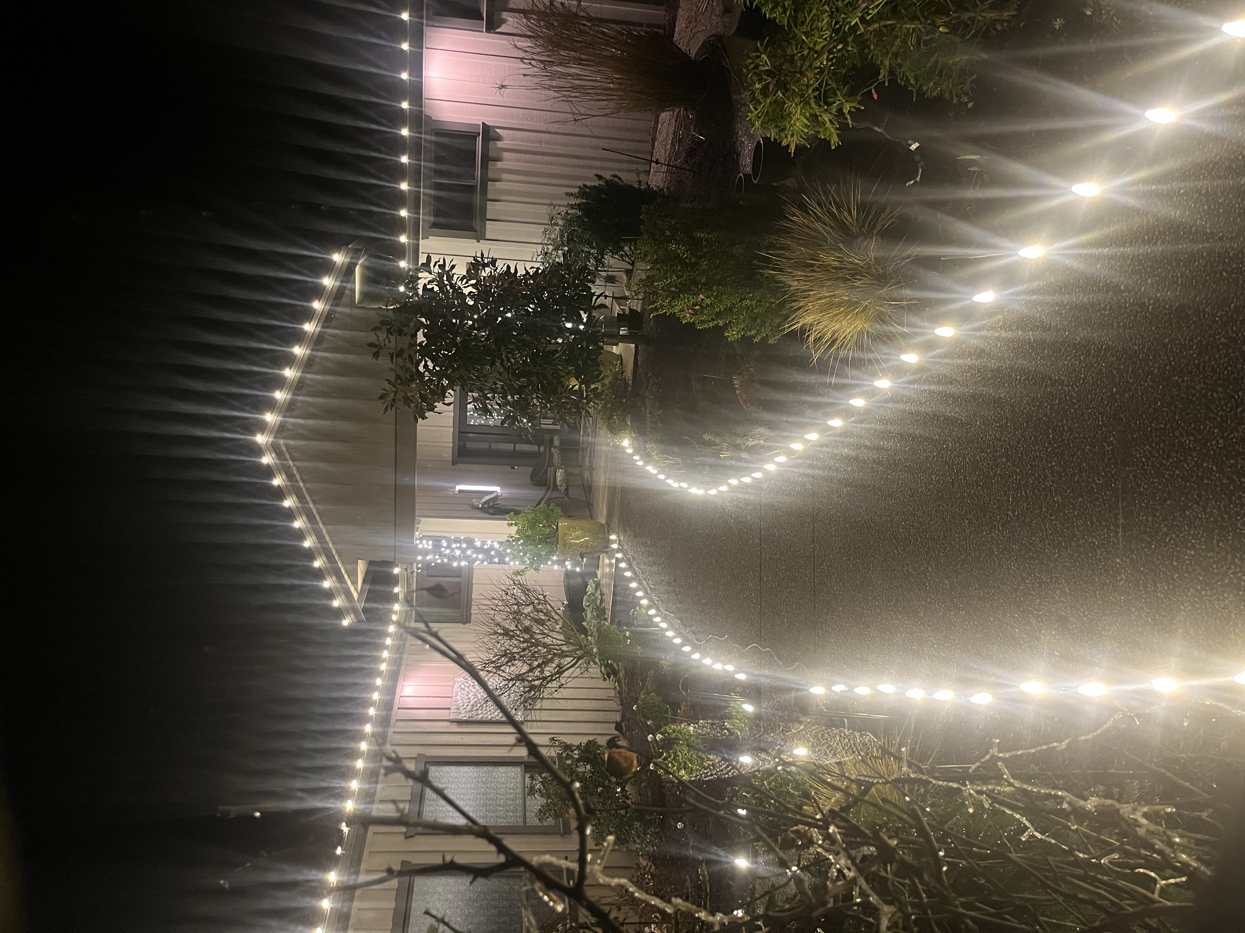 Warm white Christmas light installation West Sechelt BC